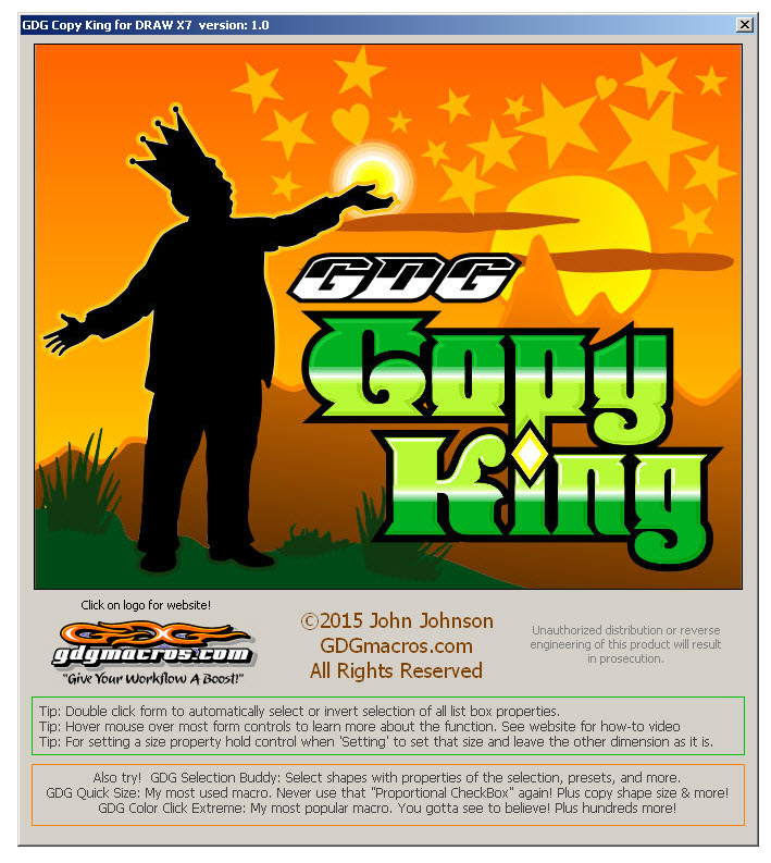 copy attributes macro copy king info form CorelDraw x7 2
