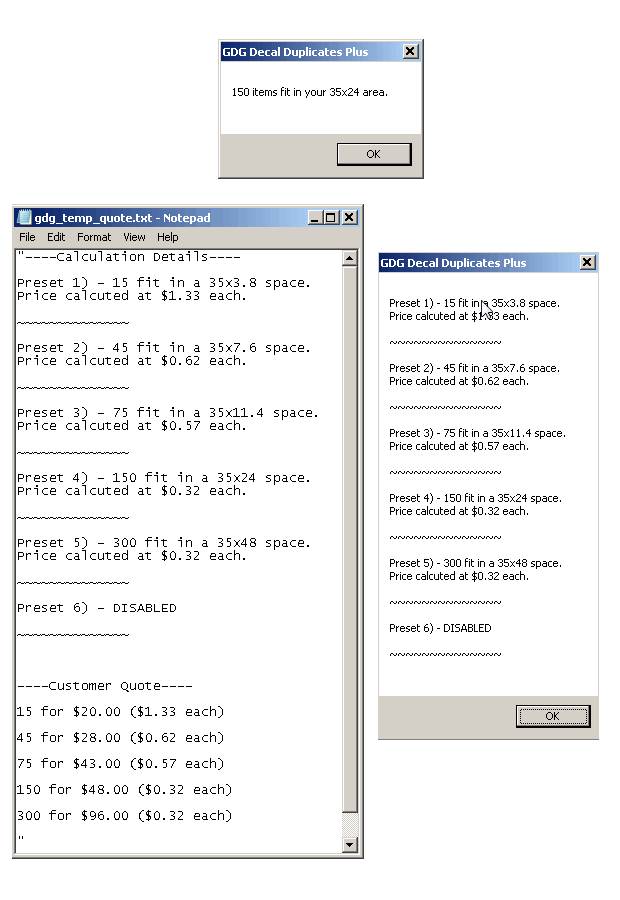 decal macro and cost calulator estimatation sheet for Coreldraw v.2020