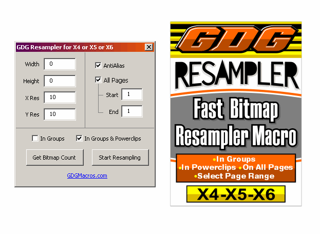 bitmap resample coreldraw macro 2020